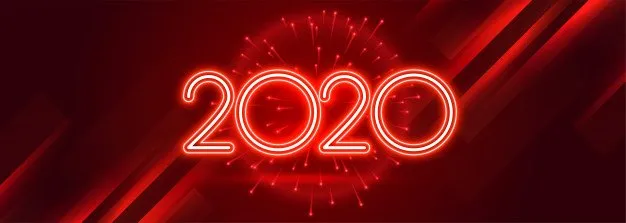 Red 2020 Happy New Year Celebration Shiny Banner 1017 21880 1920w
