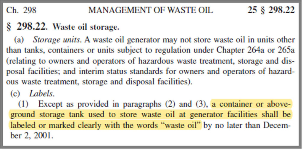 Management Of Waste Oil
